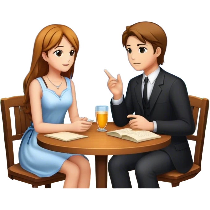 An icon representing a visual novel game, with a detailed background featuring a romantic or mysterious setting. Characters are in conversation, with dialogue boxes visible. The design captures the immersive storytelling and emotional depth of visual novels, set against a transparent background. emoji