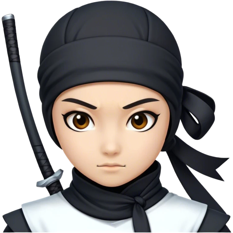 Chica ninja con moño emoji