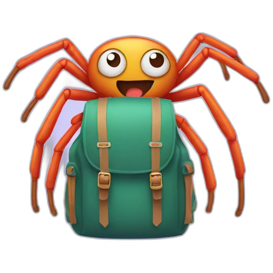 Spider wearing a school backpack emoji
