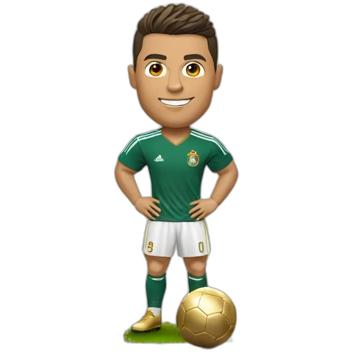 Cristiano Ronaldo avec le ballon d'or emoji