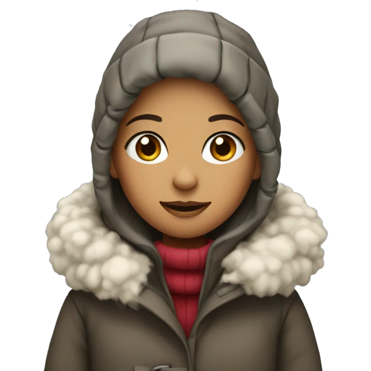 cozy girl in a winter coat emoji