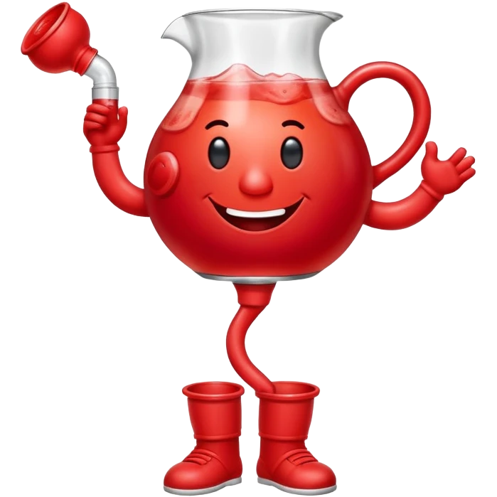 Kool-Aid Man pitcher character with legs and arms holding a bong emoji