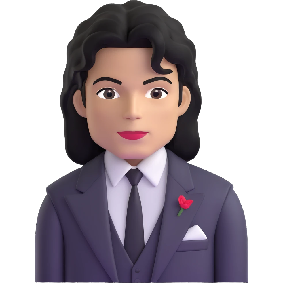Michael Jackson in formal black suit upper body emoji