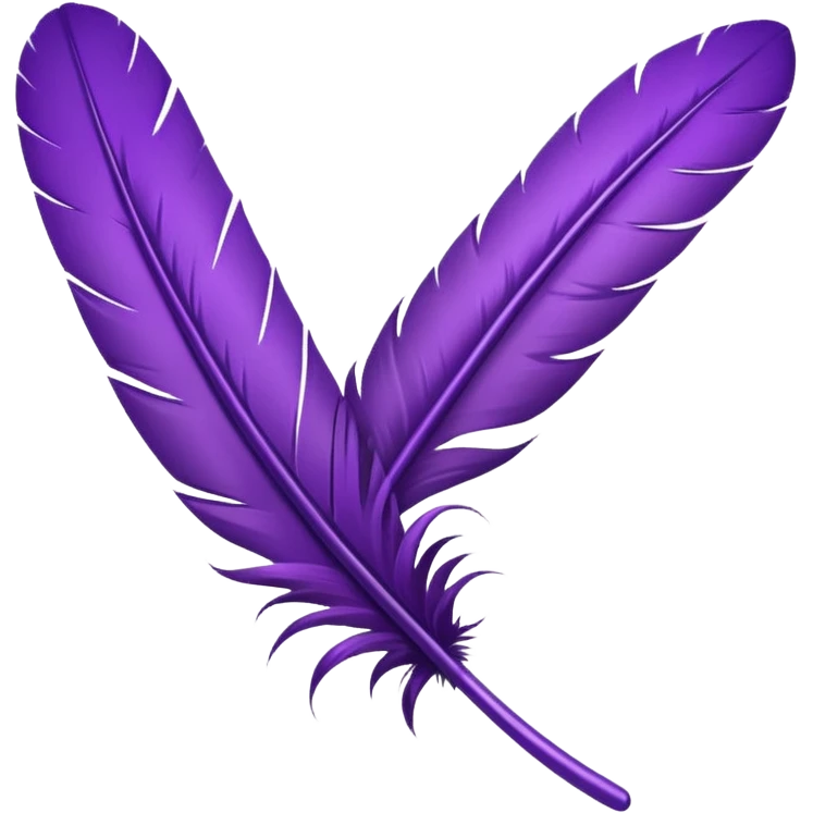 Purple feather modern minimailstic design with removed background emoji