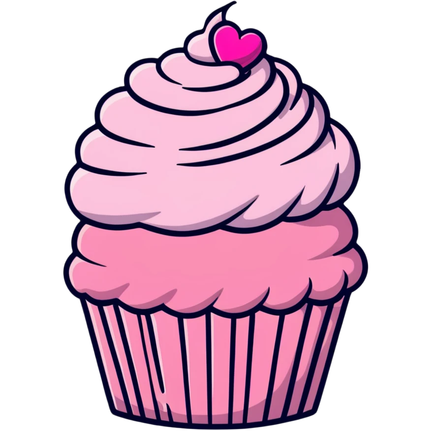 cupcake with pink icing emoji