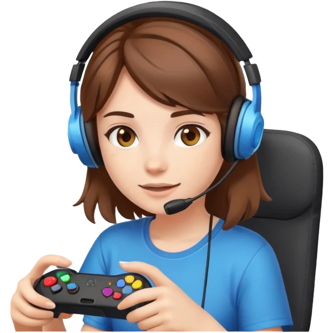 Gamer bear girl emoji
