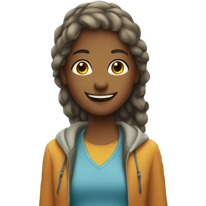 smiling girls in outdoor scene emoji