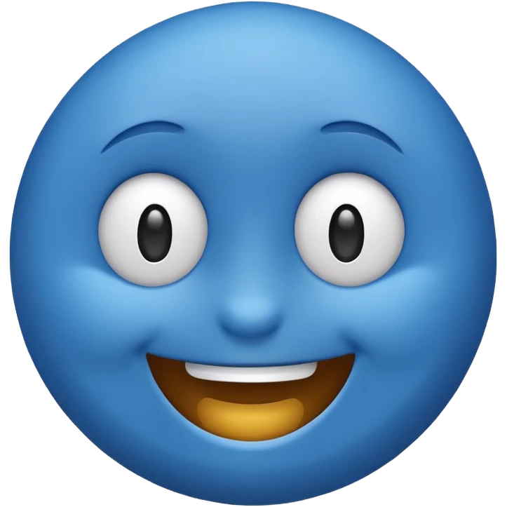 blue emoji with smiling expression emoji