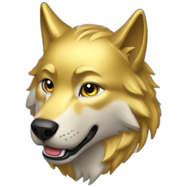 Gold wolf emoji