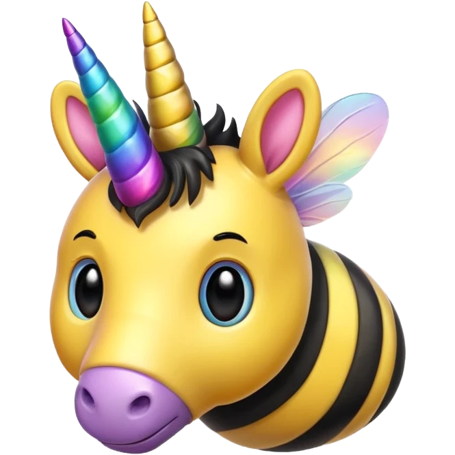 Bee with unicornhorn emoji