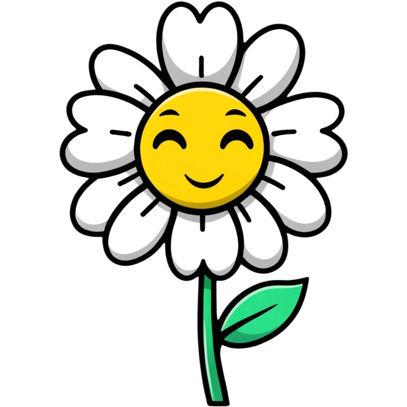 sad flower with a sad face emoji