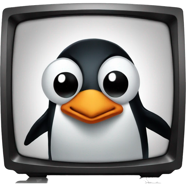 penguin on a tv emoji