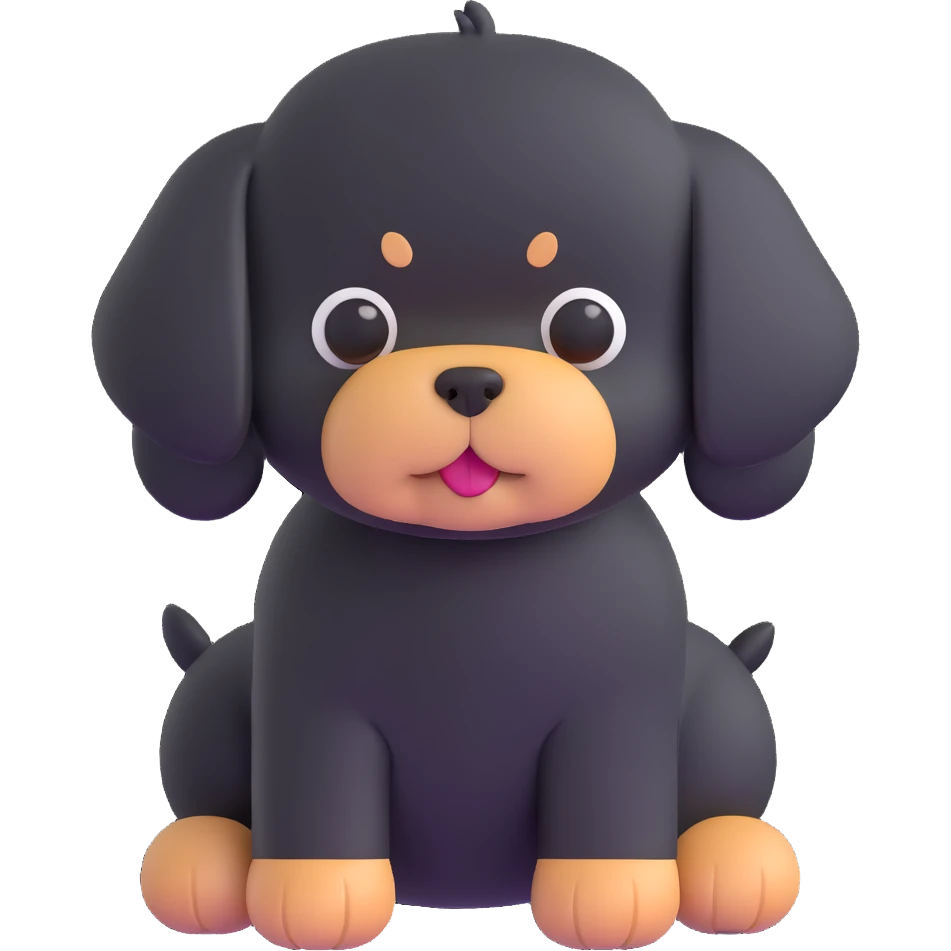 black poochon dog emoji