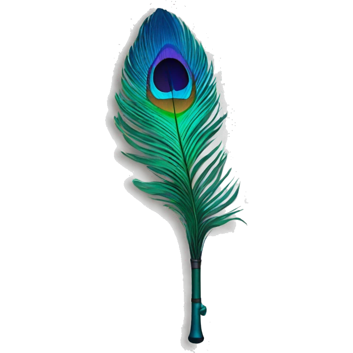 Peacock feather overlapping on flute emoji
