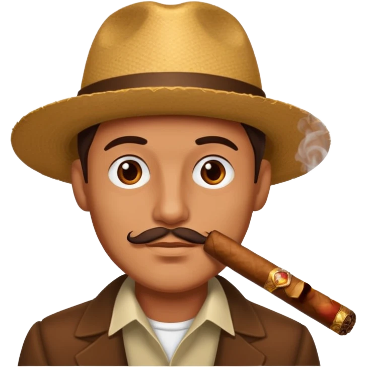 Guy face with cigar emoji
