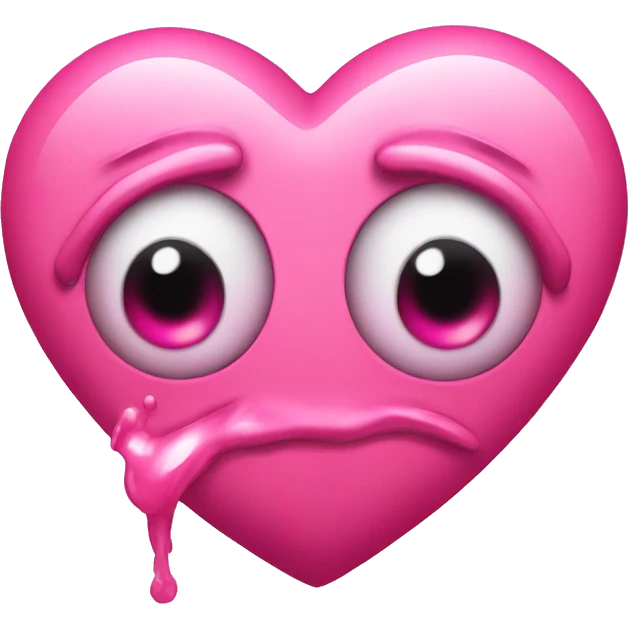 pink heart eye emoji with pink barf emoji