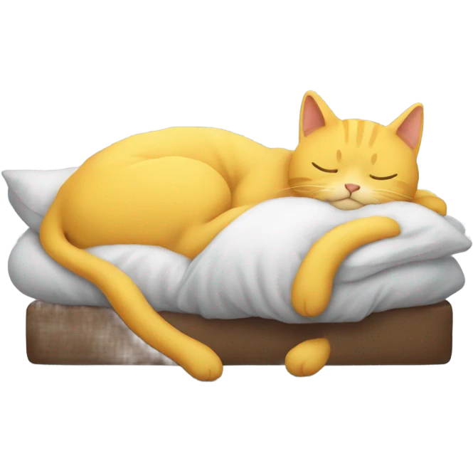 Sleeping with yellow cat  emoji