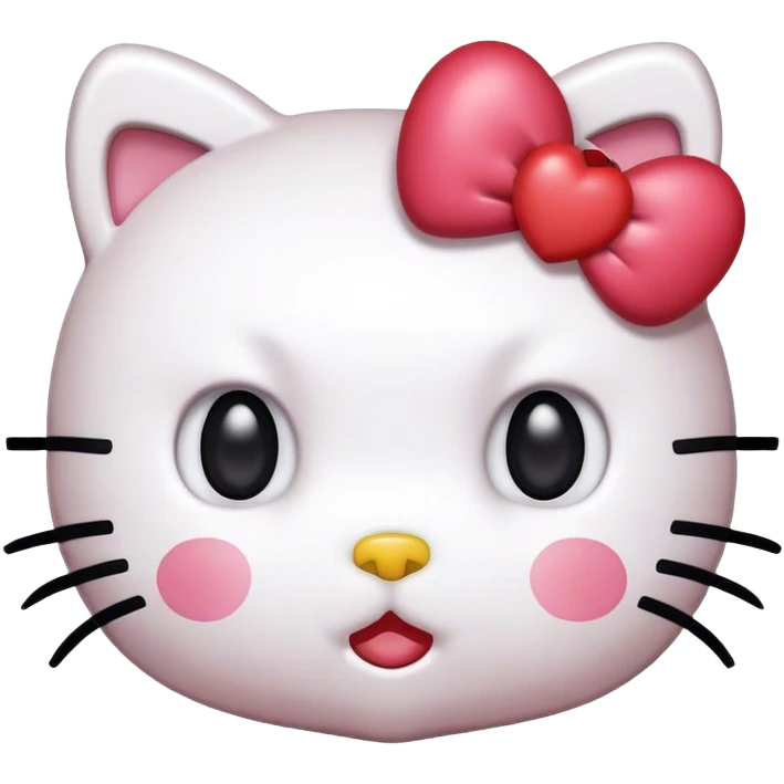 Heart eyes popping out of hello kitty face  emoji