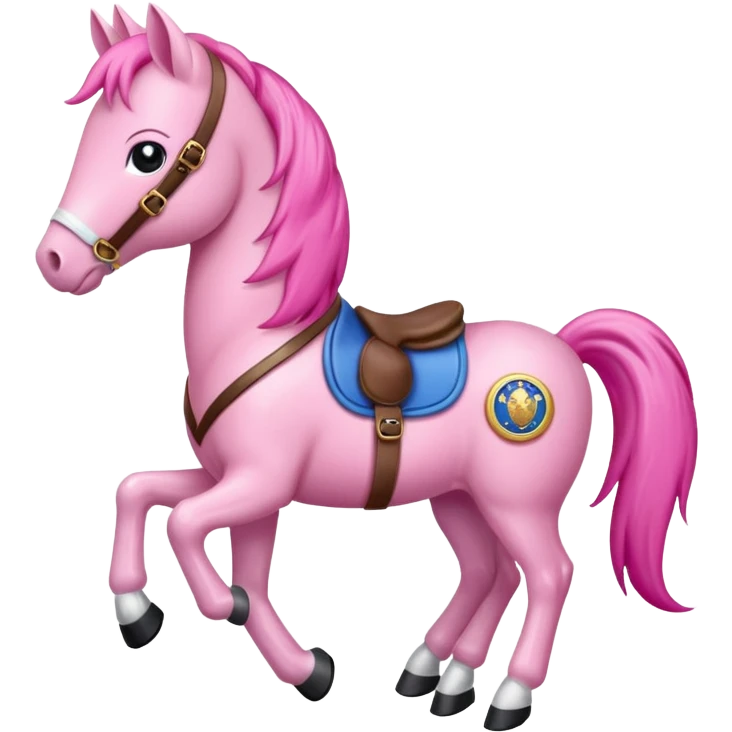pink pony with a club stamp on its flank emoji