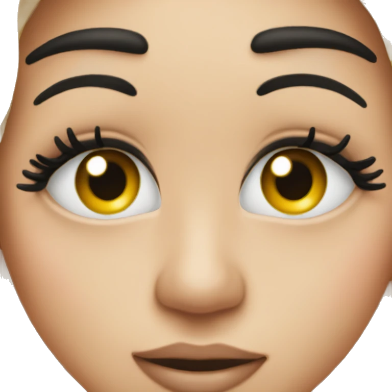 Long lashes holding a peace sign emoji