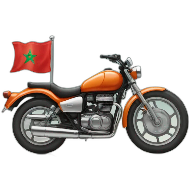 quelqu'un sur une moto avec le drapeau du Maroc derrière emoji