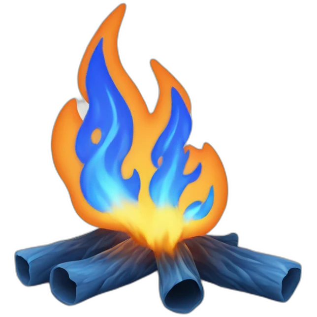 Blue spread flame, just blue color emoji