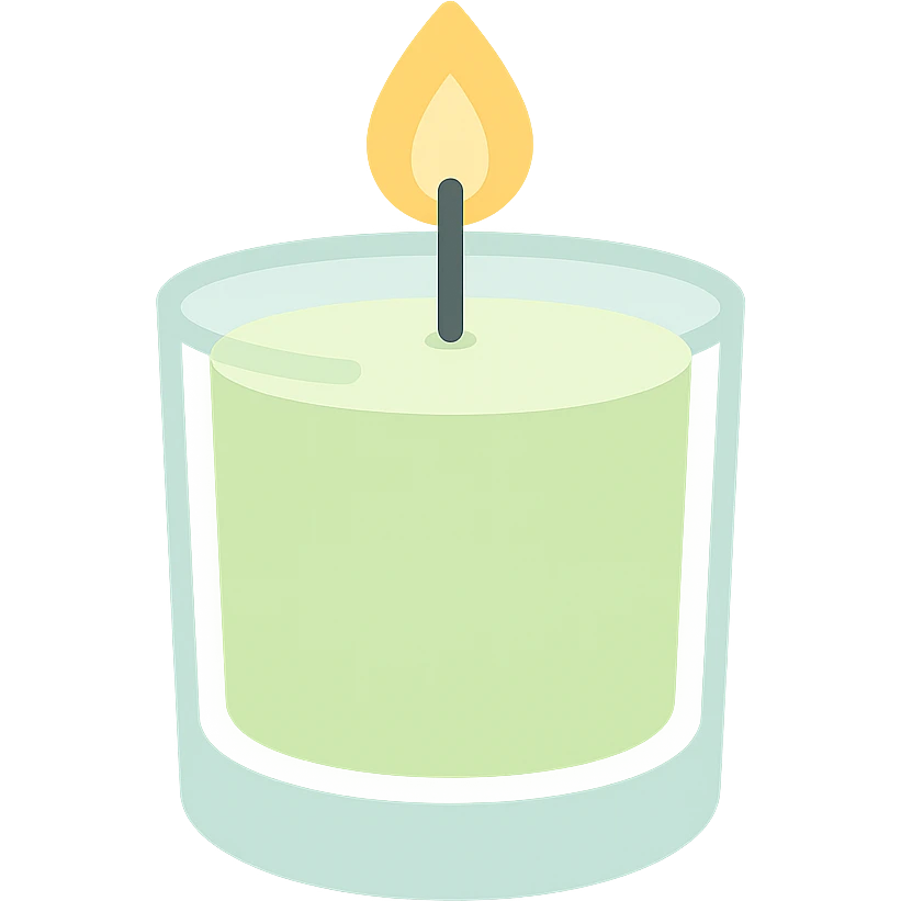 pale green candle in a glass cup emoji