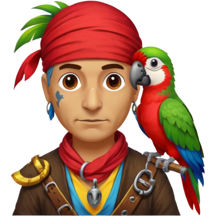 pirate and parrot emoji