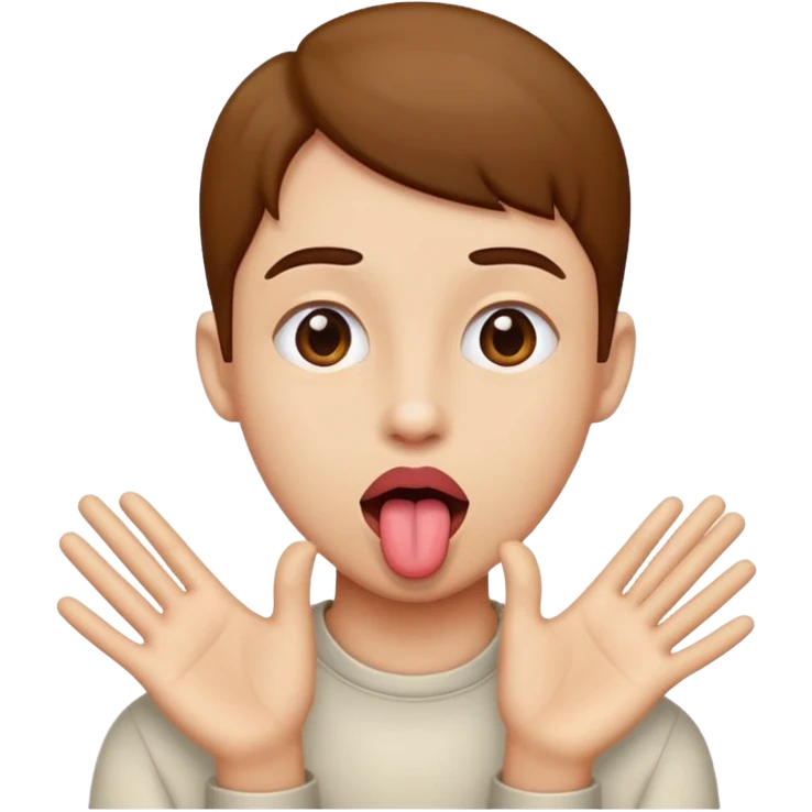 Tongue out hands to the side  emoji
