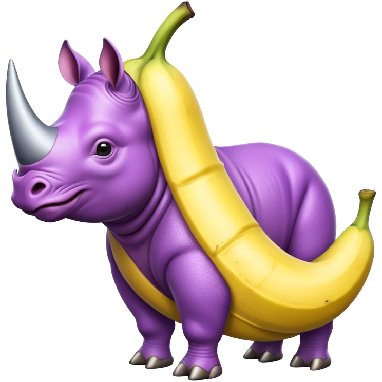 Purple rhino wrapped in banana emoji