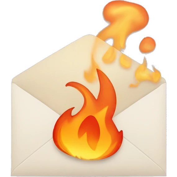 fire coming out of an envelope emoji