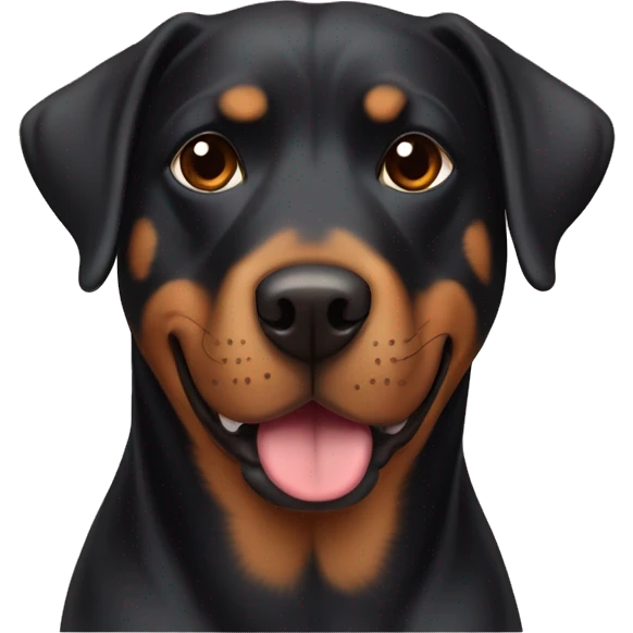 a dog mix labrador retriever and eyebrows rottweiler emoji
