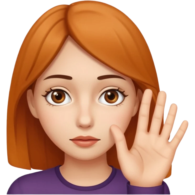 Mulher tampando o rosto,mas tirando um dedo e olhando emoji