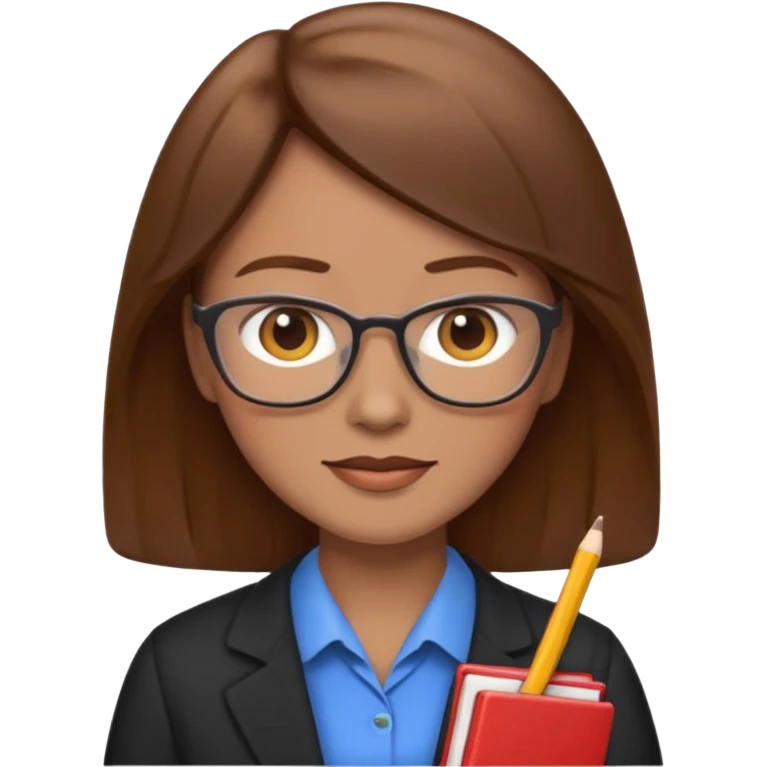 teacher emoji brown hair light skin emoji