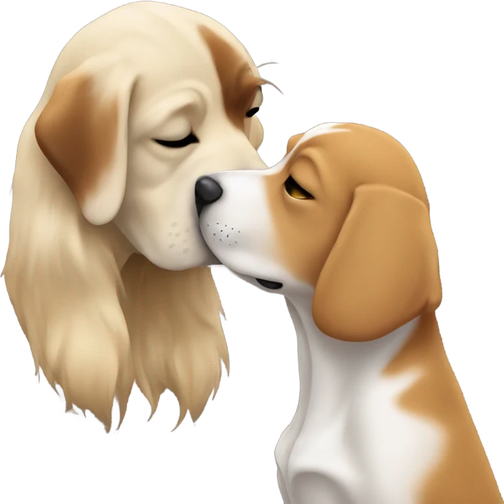 Dog kissing human  emoji