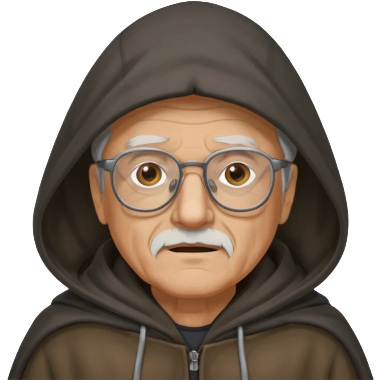 old Man with glasses in cloak over head emoji