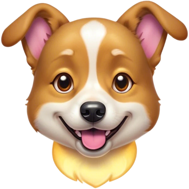Cinematic Comical Domestic Dog Portrait Emoji, Head tilted dramatically with an exaggeratedly amused expression, featuring a striking coat with a playful glimmer and wide, expressive eyes brimming with humorous disbelief, Simplified yet hilariously expressive features, highly detailed, glowing with a slightly sassy glow, high shine, dramatic yet playful, stylized with an air of cheeky mischief, soft glowing outline, capturing the essence of a spirited and over-the-top dog that looks ready to side-eye its way into internet fame instantly! emoji
