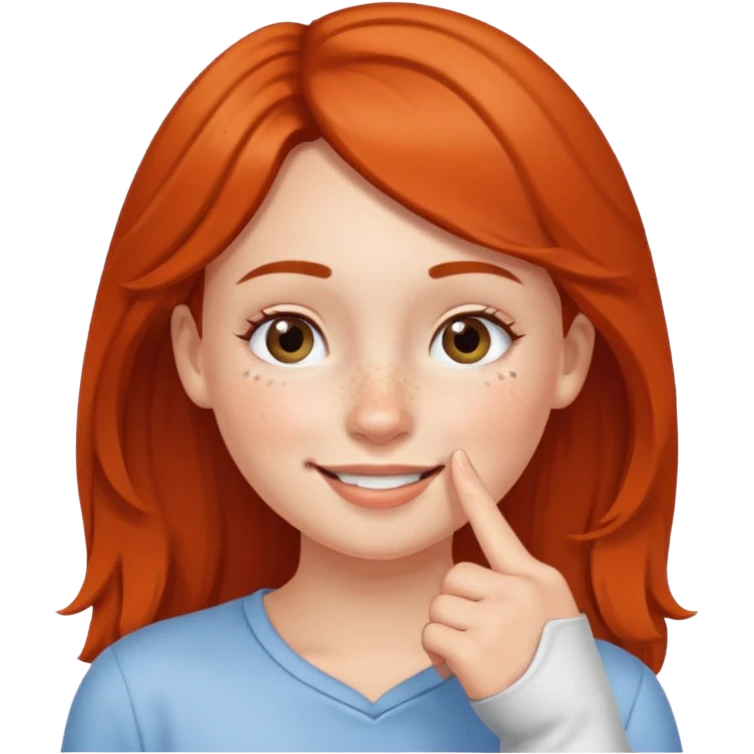 put a finger on the nose but In a cute way, bye a girl emoji