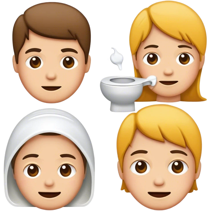 Generate pictograms of words me, you, them, bad, good, toilet, eat. - using wcag 2.1 guidelines.  emoji