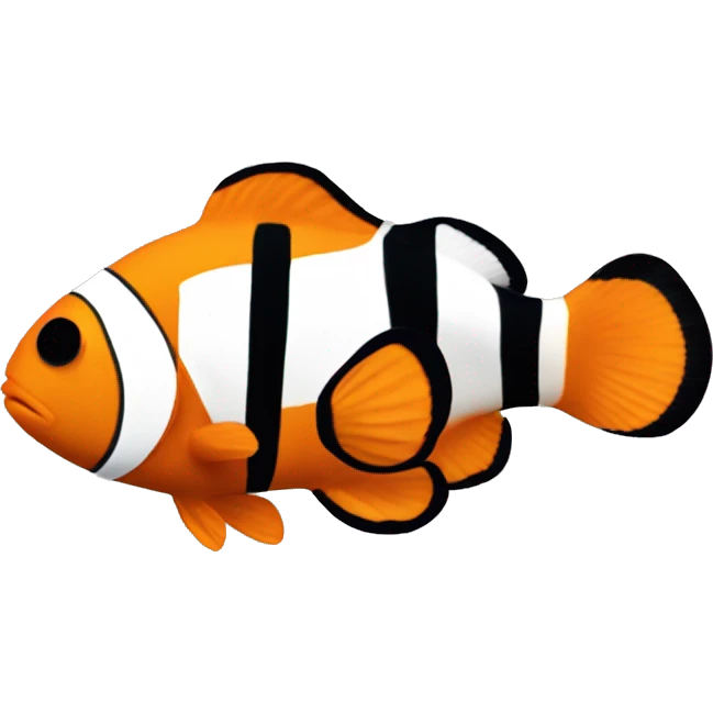 a little clownfish has an orange body and three vertical black and white stripes. emoji
