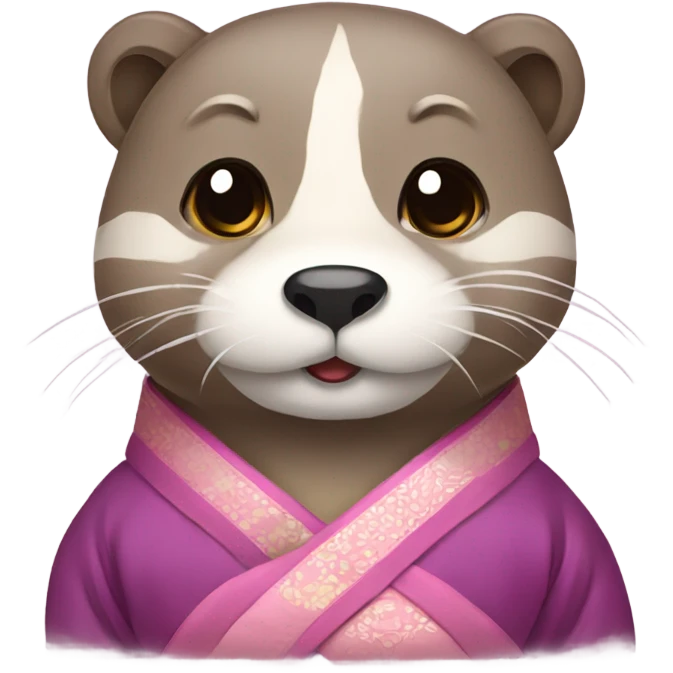 a otter face wearing traditional korean hanbok emoji