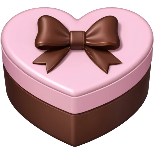 pale pink heart box, pale pink bow, filled with chocolates inside emoji