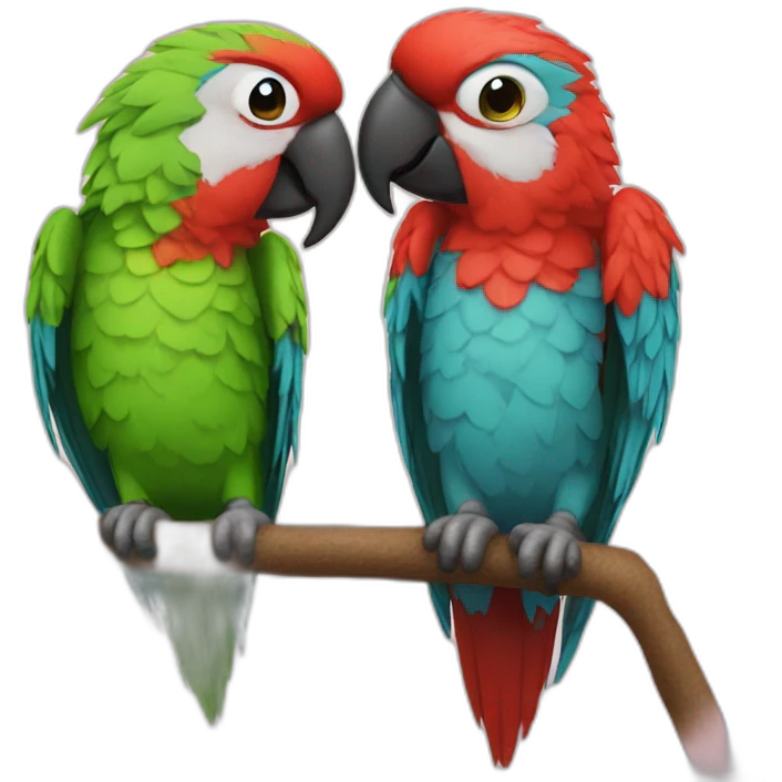 Parrots kiss emoji
