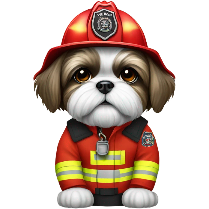 Shih Tzu firefighter emoji