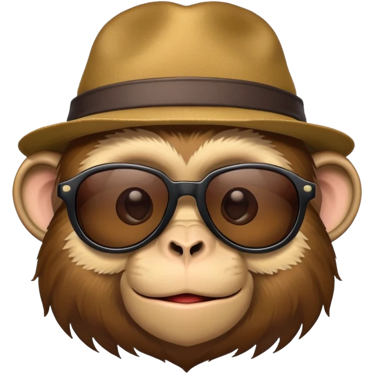 Monkey wearing hat with sunglasses  emoji