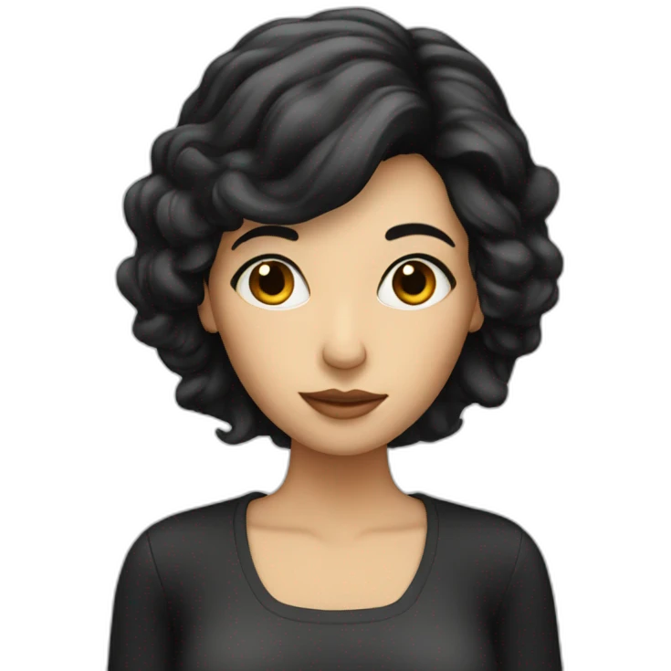 women with blac hair filling calculating emoji
