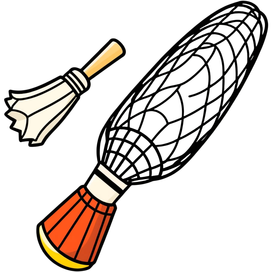 badminton shuttlecock, cartoonish sticker style emoji