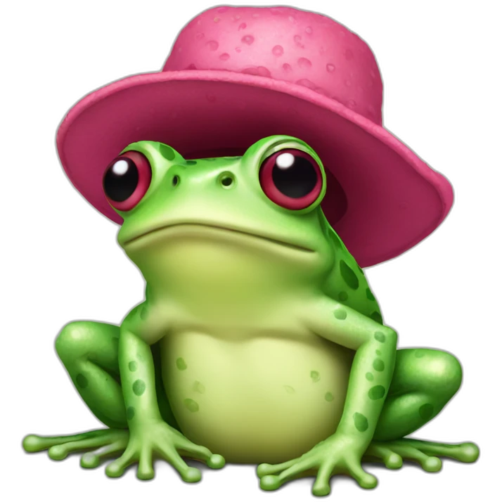 Raspberry hat frog emoji