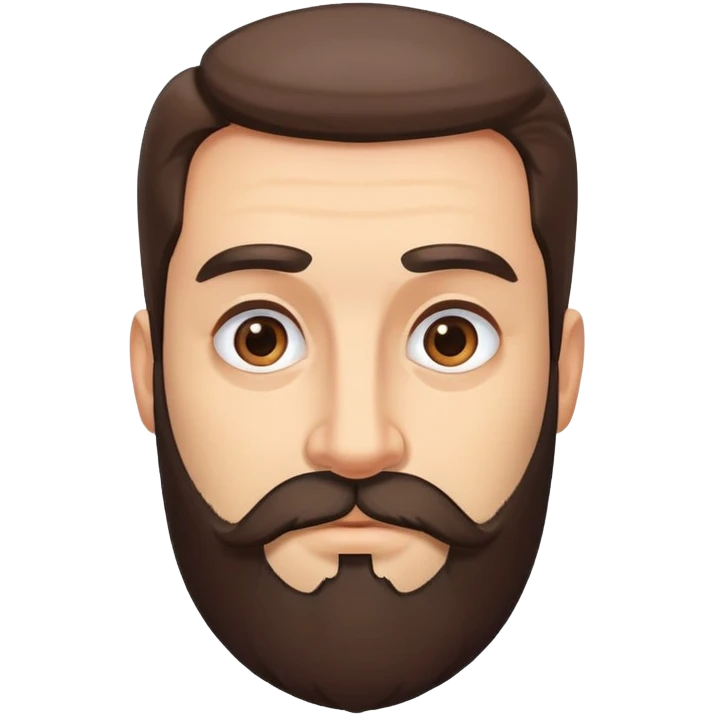 man with thick beard and very bushy prominent eyebrows emoji