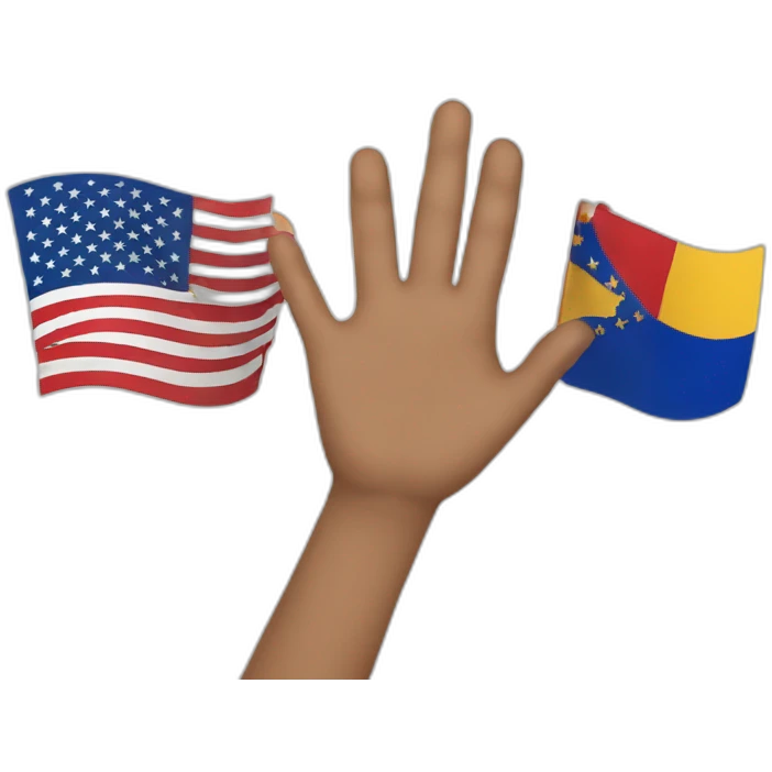 hands with flags emoji